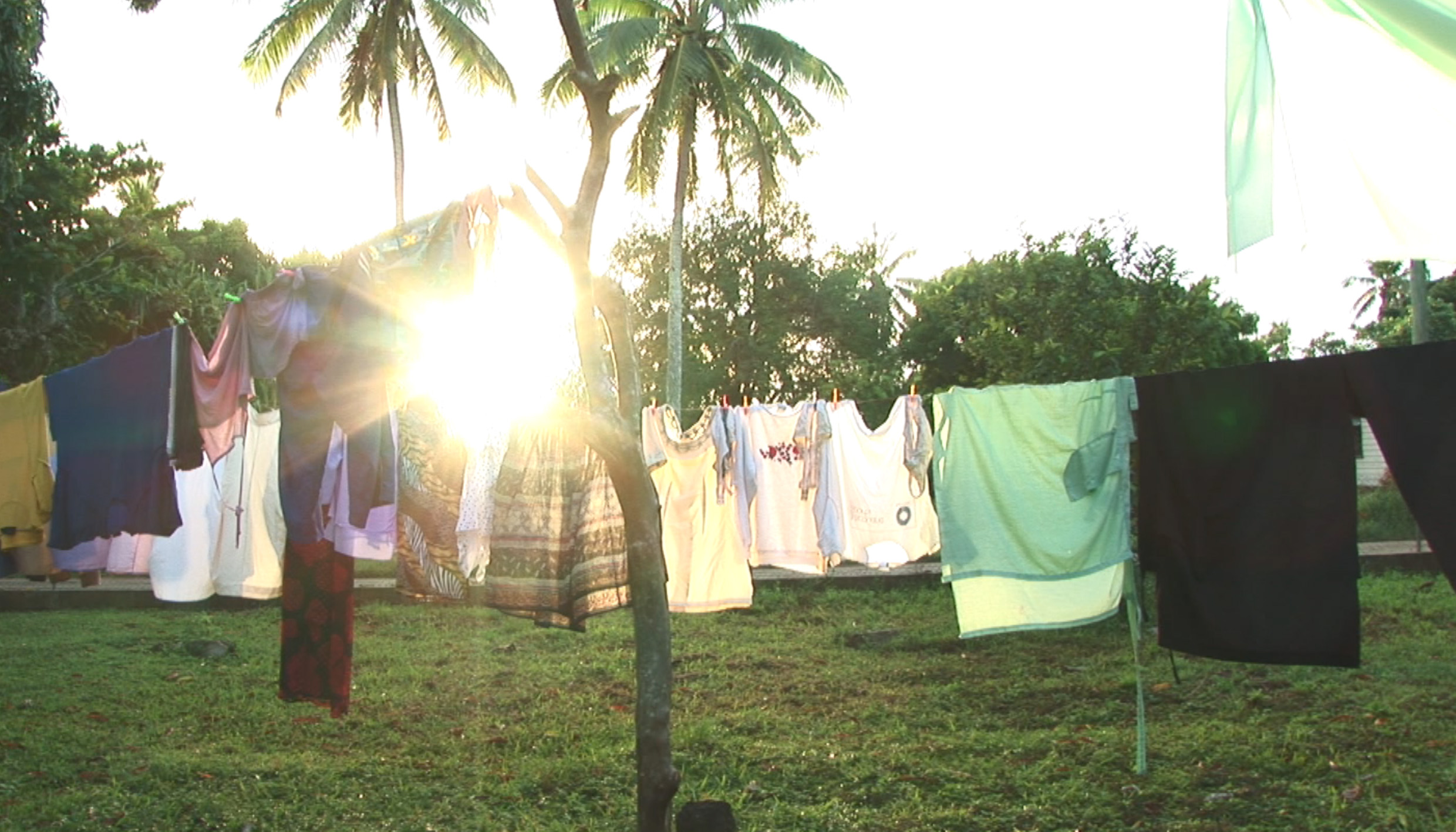 Clothes line in Tonga South Pacific